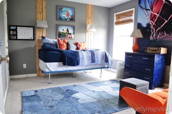 Cleverly Inspired gray and orange room