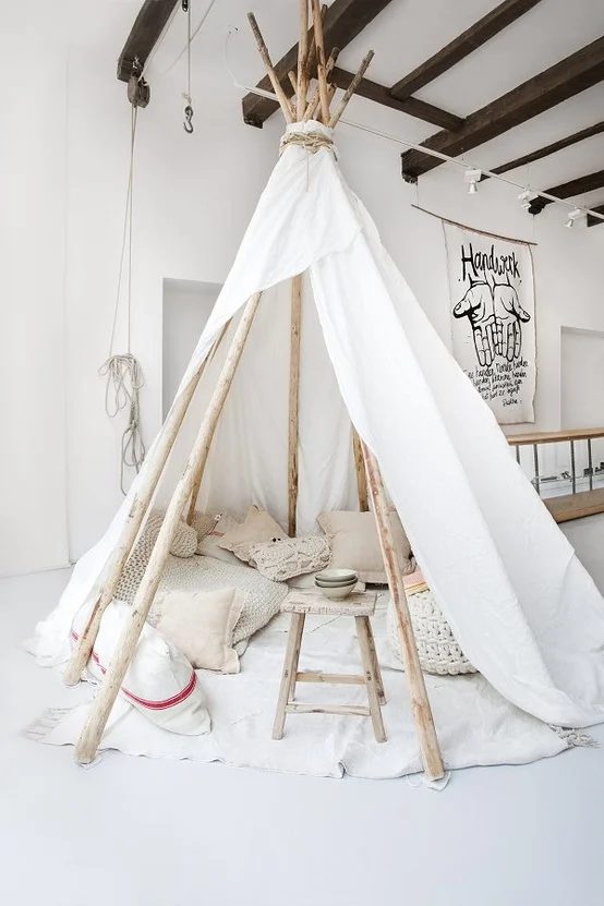 Indoor Tee-pee with pillows