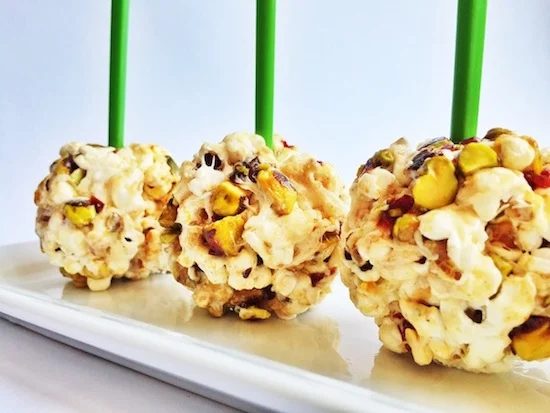 Pistachio Chewy Bite Popcorn Balls