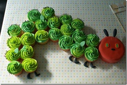 cocoa cupcakes hungry catepillar cake