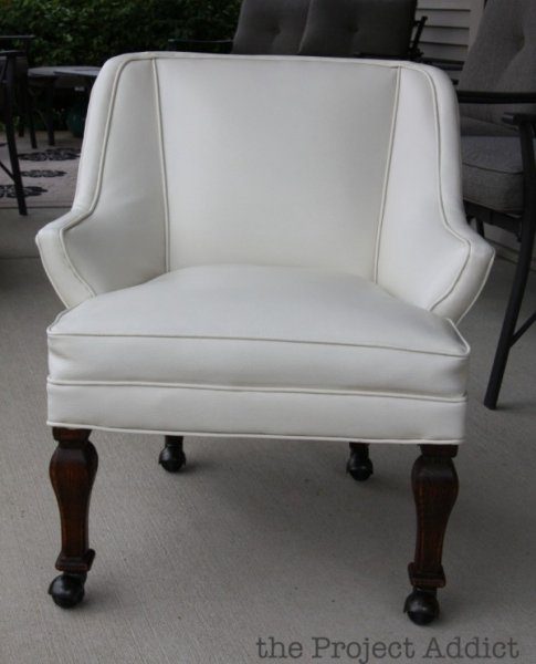Restored White Leather Chair