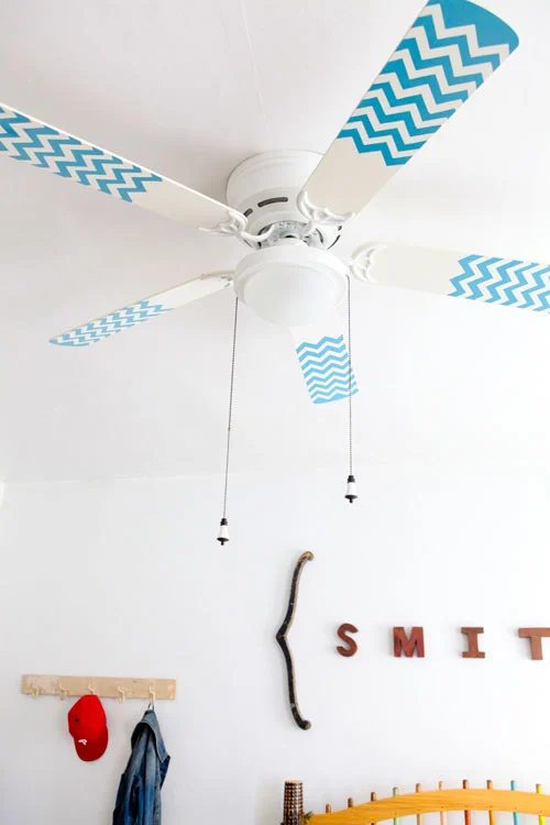 chevron painted ceiling fan blades
