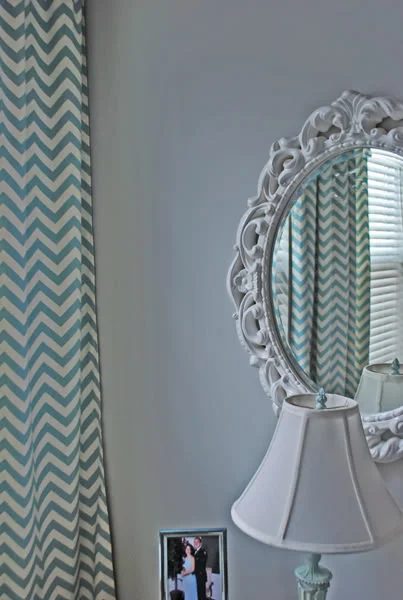 blue chevron curtains