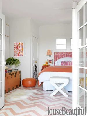 pink painted chevron floor