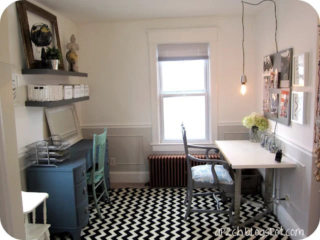 Chevron Rug home office