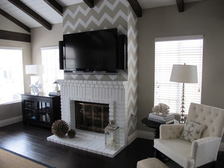 Chevron fireplace