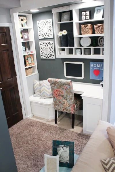 Open Gray Closet Office
