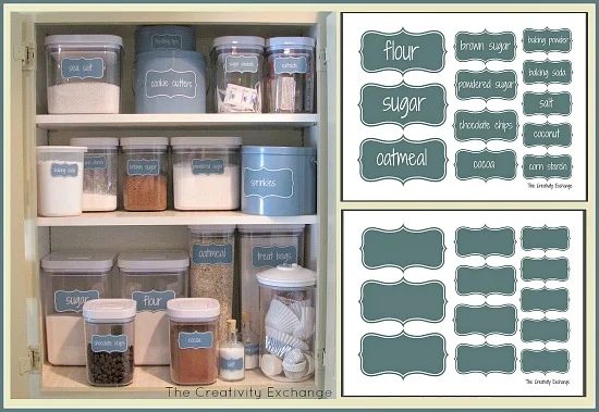 organized baking cabinet printable