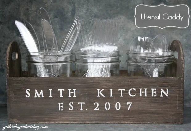 kitchen organizing with jars