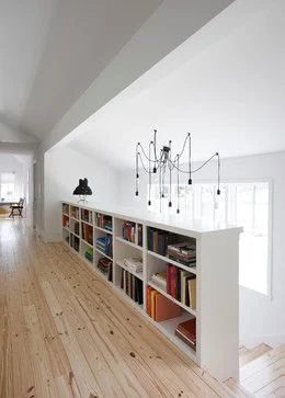 shelves on half wall