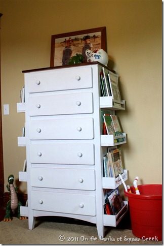 shelves on sides of dresser