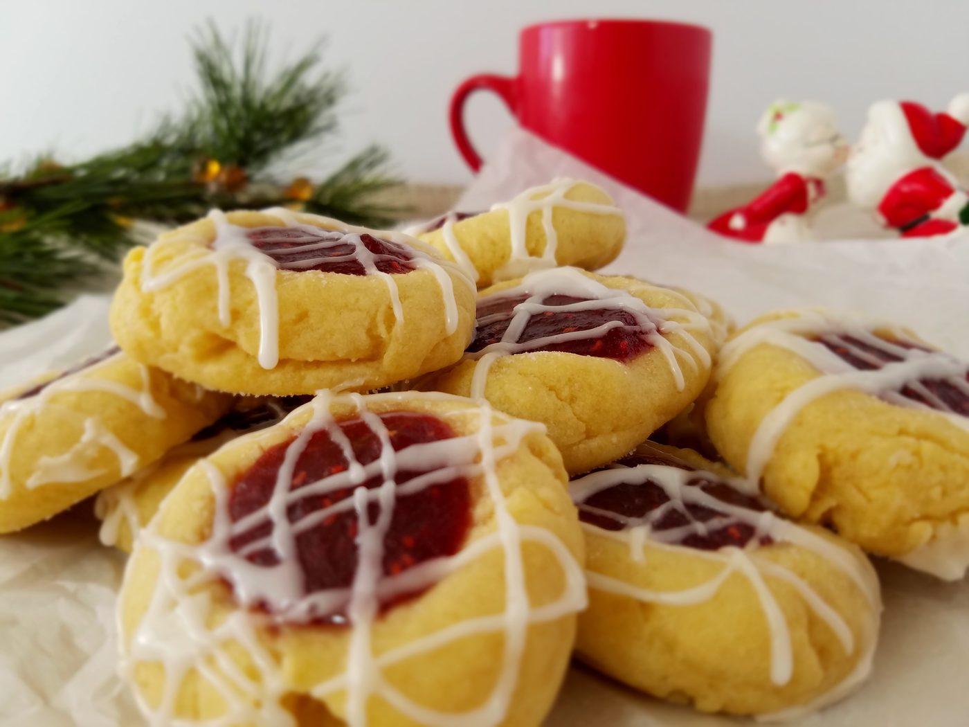 best cookie recipes for christmas cookie exchange party - raspberry shortbread thumbprint cookies