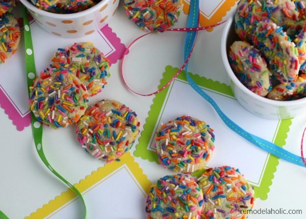From Scratch Homemade Funfetti Rainbow Sprinkle Cookies #Bekob