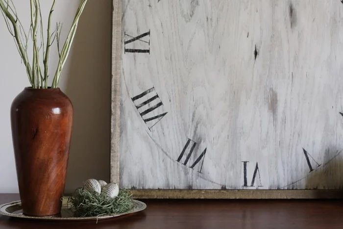 whitewashed clock face
