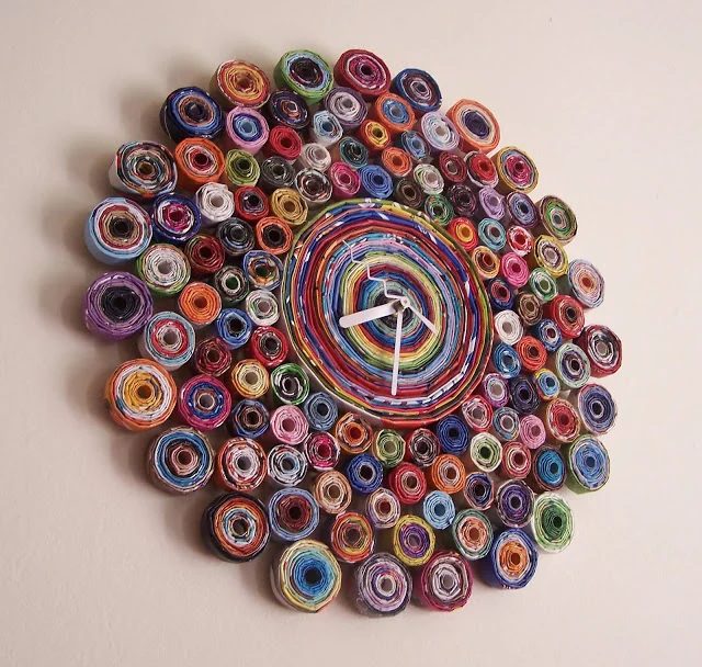 rolled magazine clock