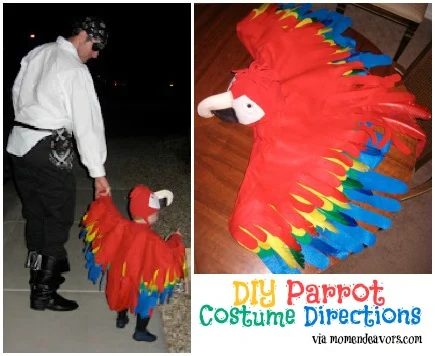 Family Pirate and Parrot Costume momendevors.com