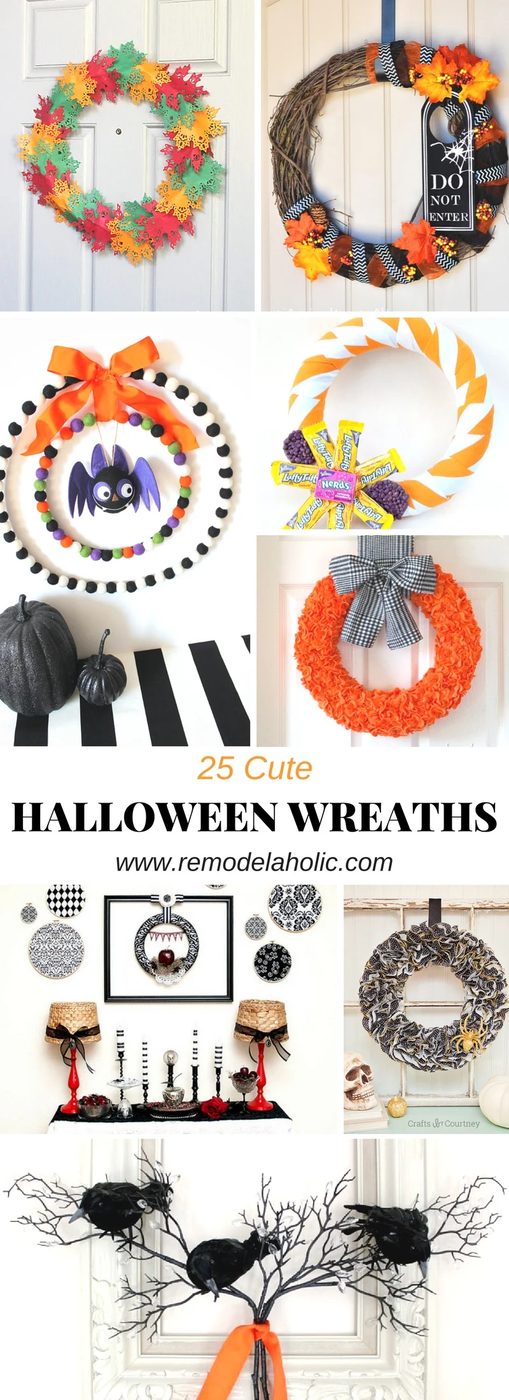 Halloween is the well fitted time to dress up your front door or home with Halloween Wreaths! Start decorating with on of these 25 Cute Halloween Wreaths featured on Bekob.com