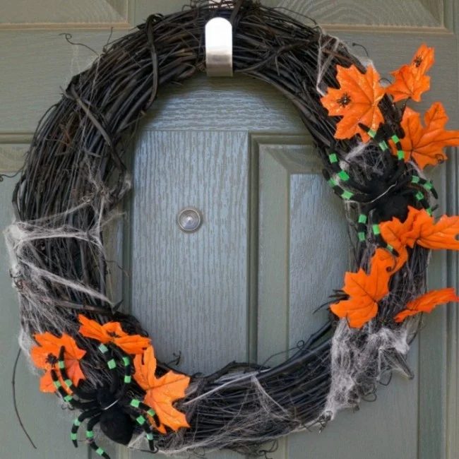 straightforward halloween wreath handmade