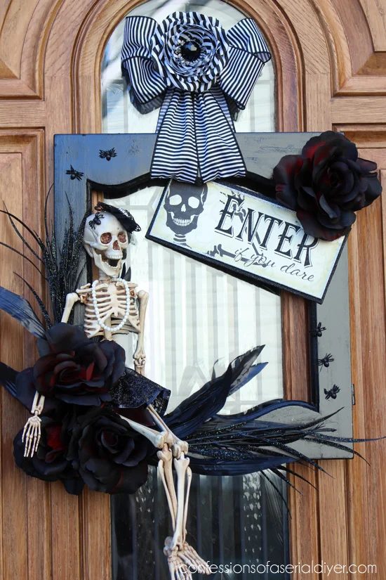 skeleton wreath for Halloween