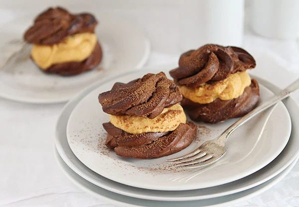 Chocolate Puffs With Pumpkin Filling I Am Baker