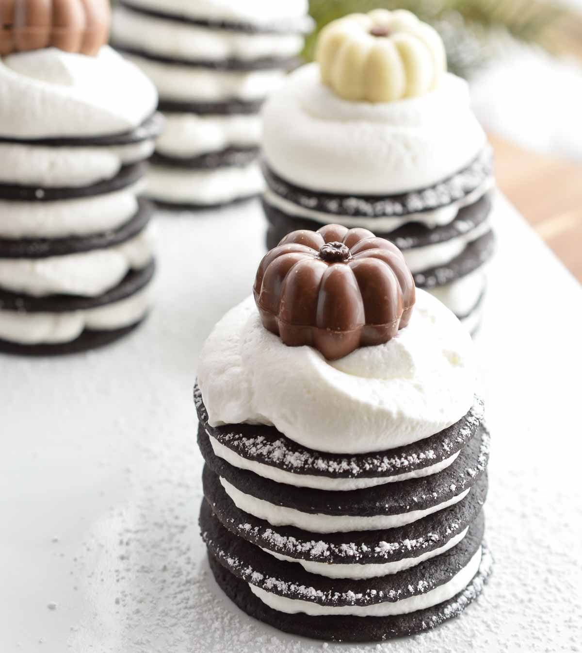 Chocolate Pumpkin Ice Box Cakes Wonky Wonderful