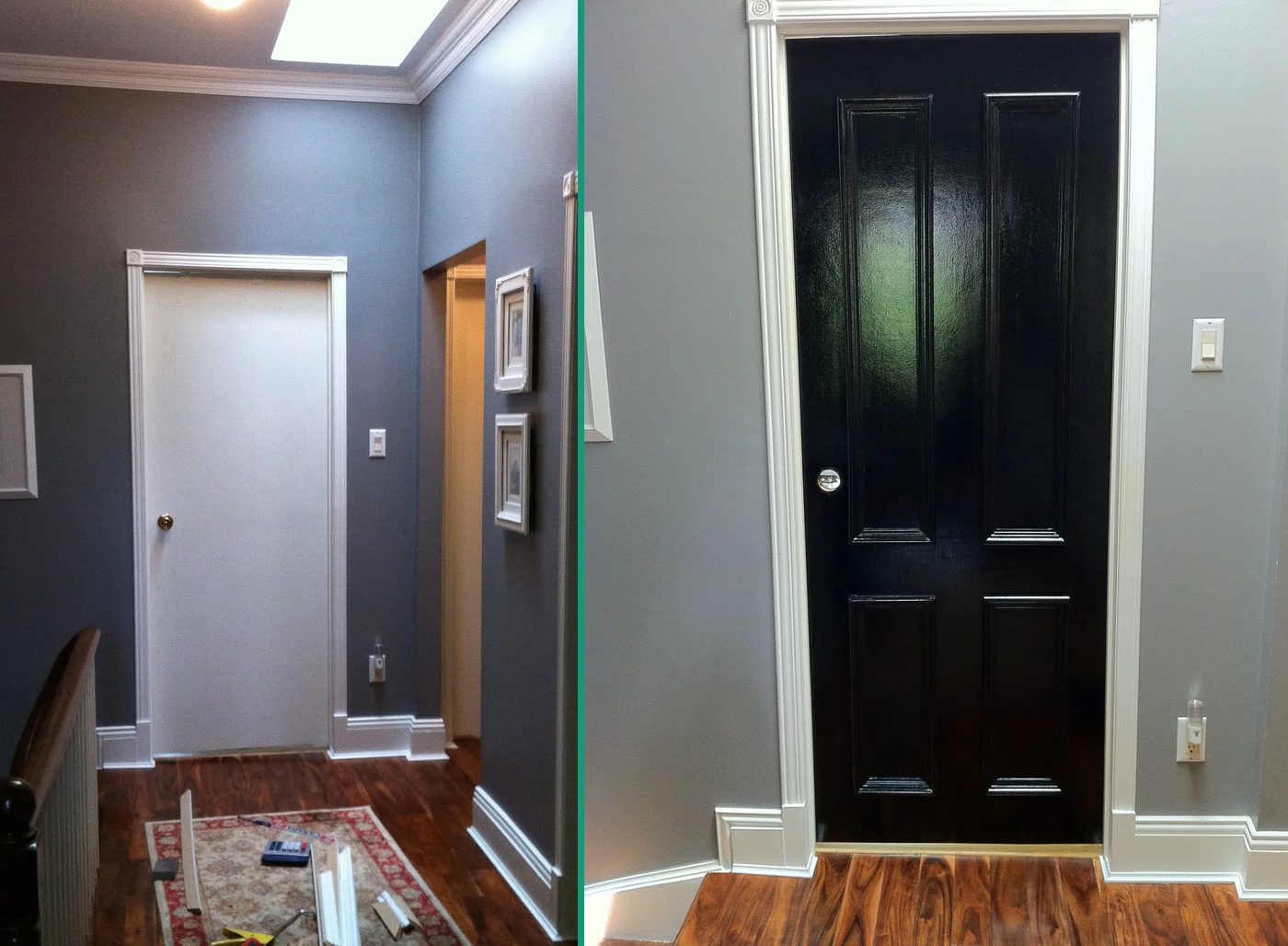 4 panel door before and after updated interior doors