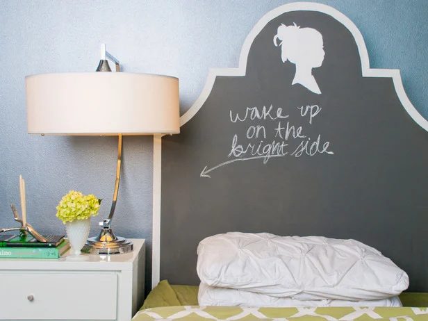 Silhouette and Chalkboard Headboard