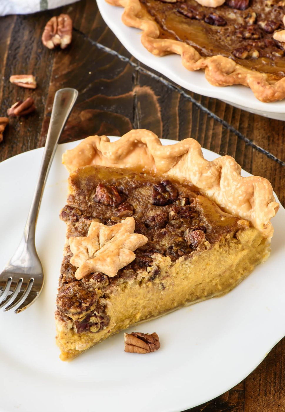 well fitted Pumpkin Pecan Pie. The Best Of Pumpkin Pie And Pecan Pie Rolled Into One Plus How To Bake well fitted Pumpkin Pie That Wont Crack Or Burn Well Plated