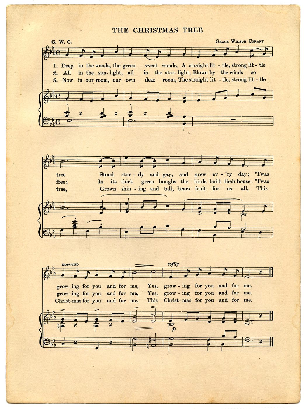 The Christmas Tree printable vintage Christmas music