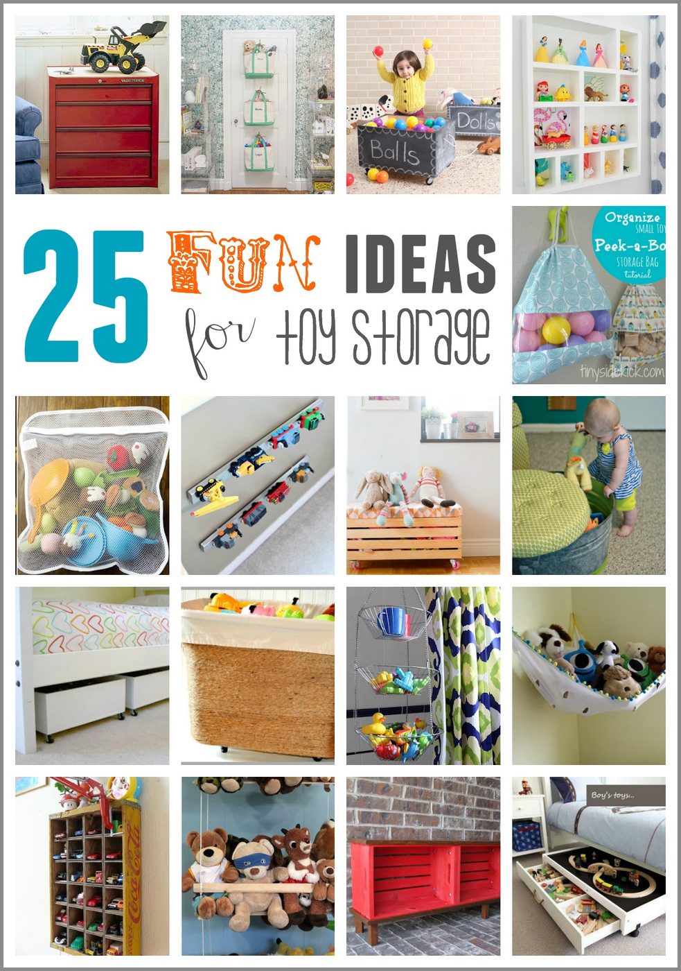Toys are one thing that are hard to keep organized. Small pieces make it a bit of a job. If you need some inspiration try one of these 25 Fun Toy Storage options - Tipsaholic, #sto