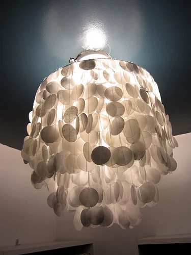 handmade faux capiz shell chandelier wax paper
