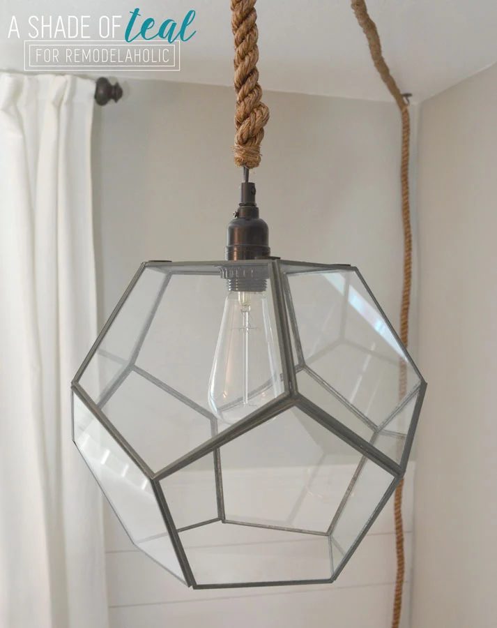 Handmade geometric light fixture (no electrical work needed)