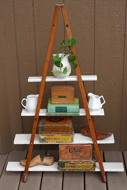 old crutches into an a-line shelf, Mame Jane's
