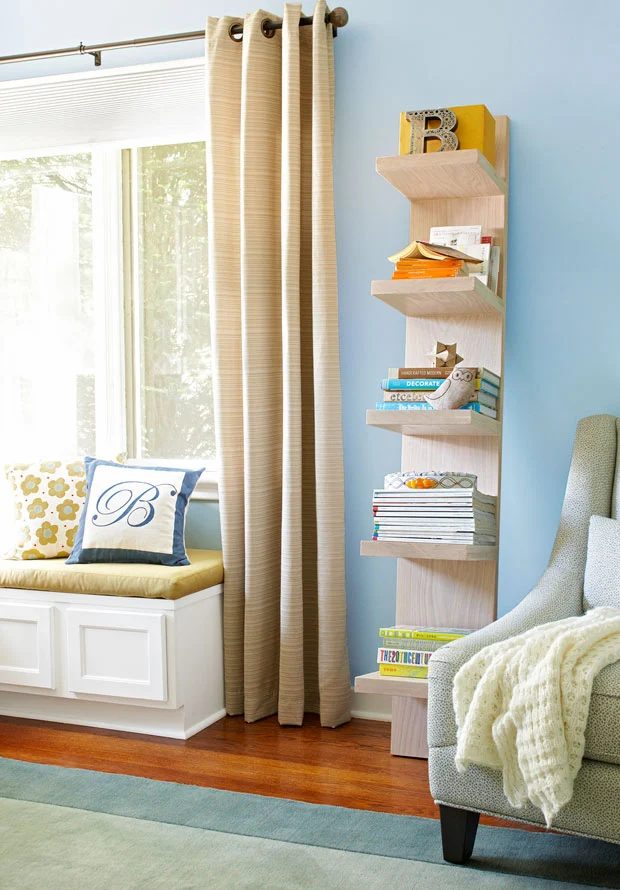 handmade shelving, leaning shelf, Lowe's Creative options