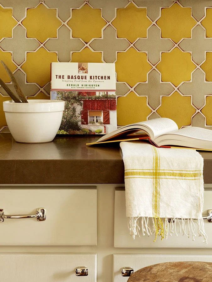 Jute yellow morrocan tile