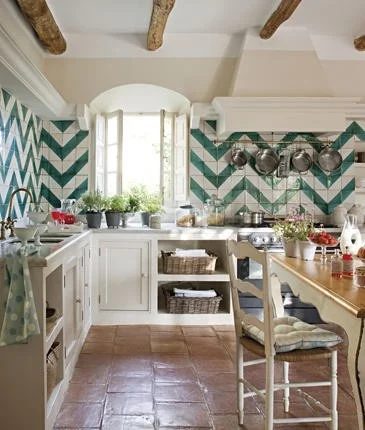 Carla Aston Designed green chevron wall