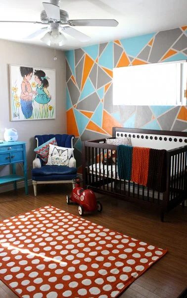 Geometric accent wall