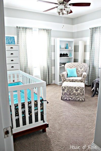 Gray Stripes and Elephants Nursery