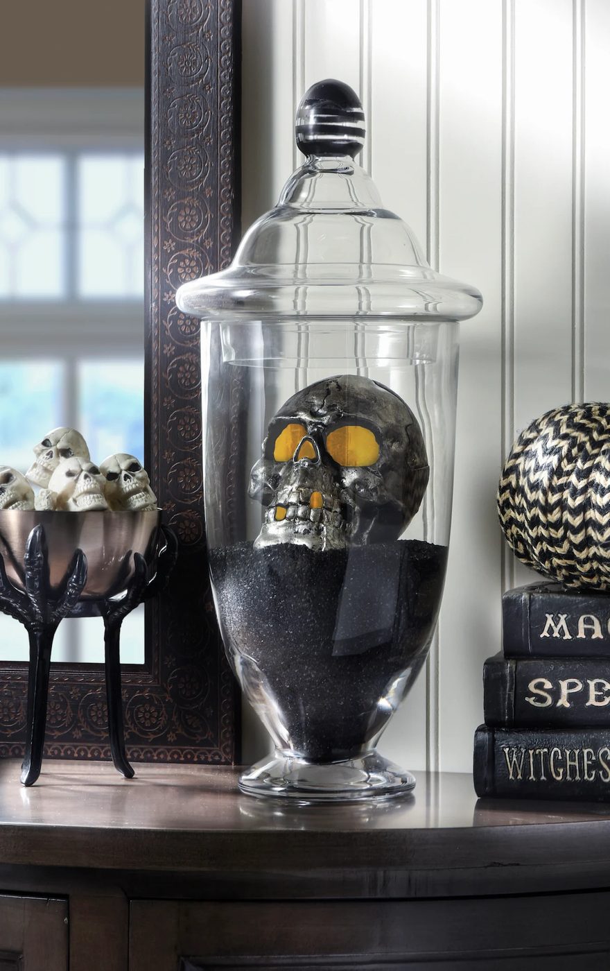 Handmade Halloween Spooky Skull Display Handmade Candy