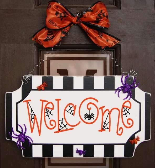 Halloween Spider Welcome Sign