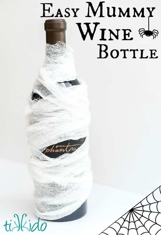 Mummy Wine Bottle Halloween Tikkido