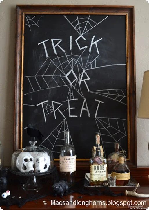 Trick Or Treat Halloween Chalkboard Knock Off Decor