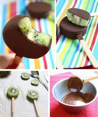 Chocolate Kiwi Popsicles