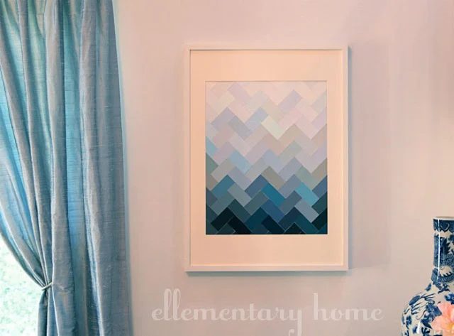 Ombre Herringbone Paint Chip Art
