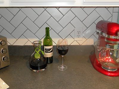Subway Tile Herringbone Backsplash