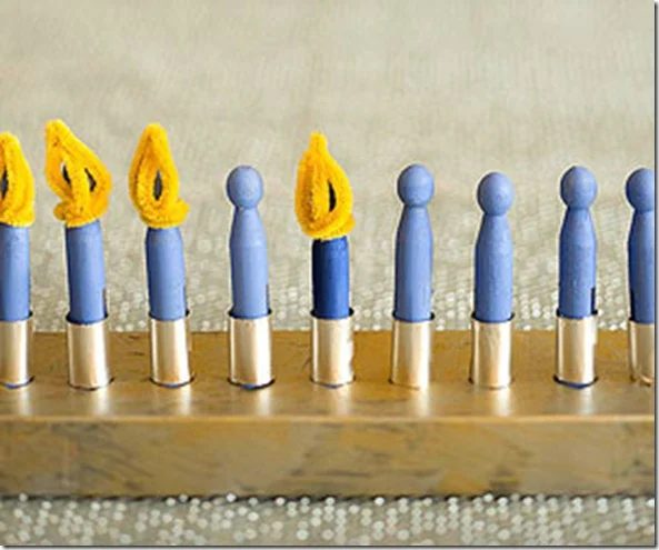 Parent's Magazine Clothespin Menorah