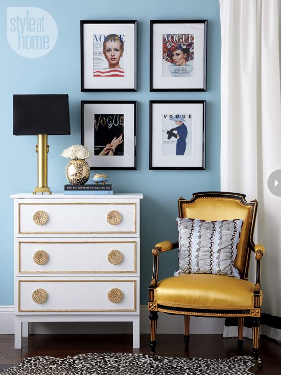tarva 3-drawer chest method gilded trim rosette pulls
