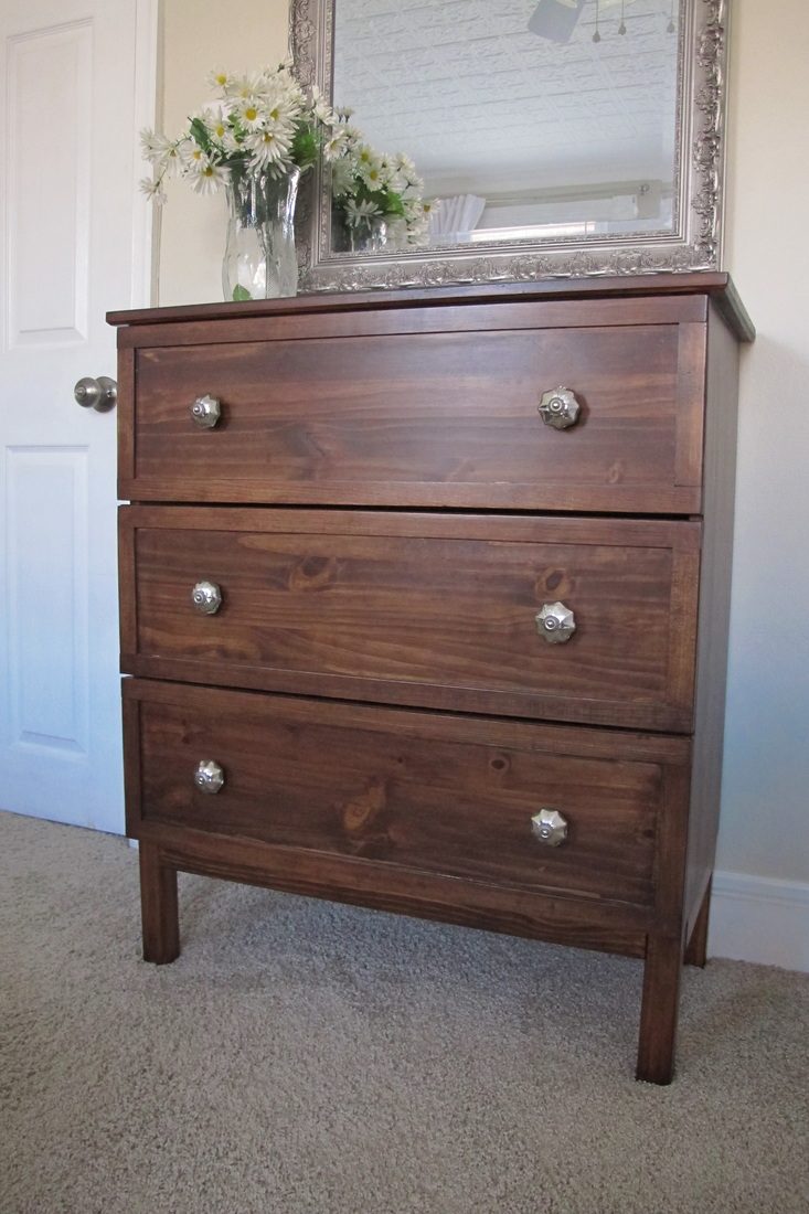 ikea tarva 3-drawer chest trim stained