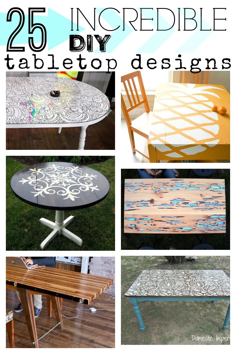 If the top of your table is damaged or if you're just looking for a fresh new look, try one of these Handmade tabletop designs, from faux finishes to fun stencils.