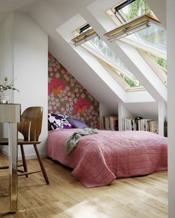 Bright Wallpapered Bedroom